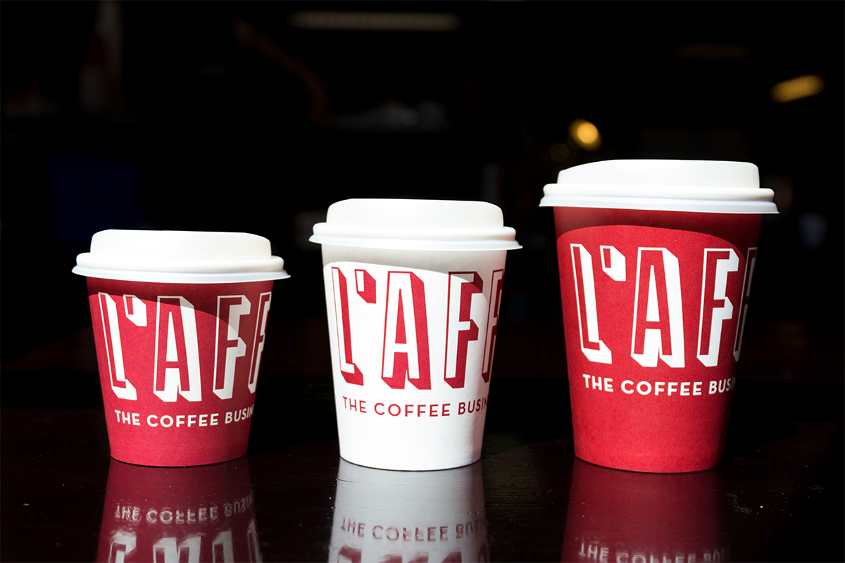 Takeaway Fully Biodegradable Cups And Lids L affare Coffee NZ