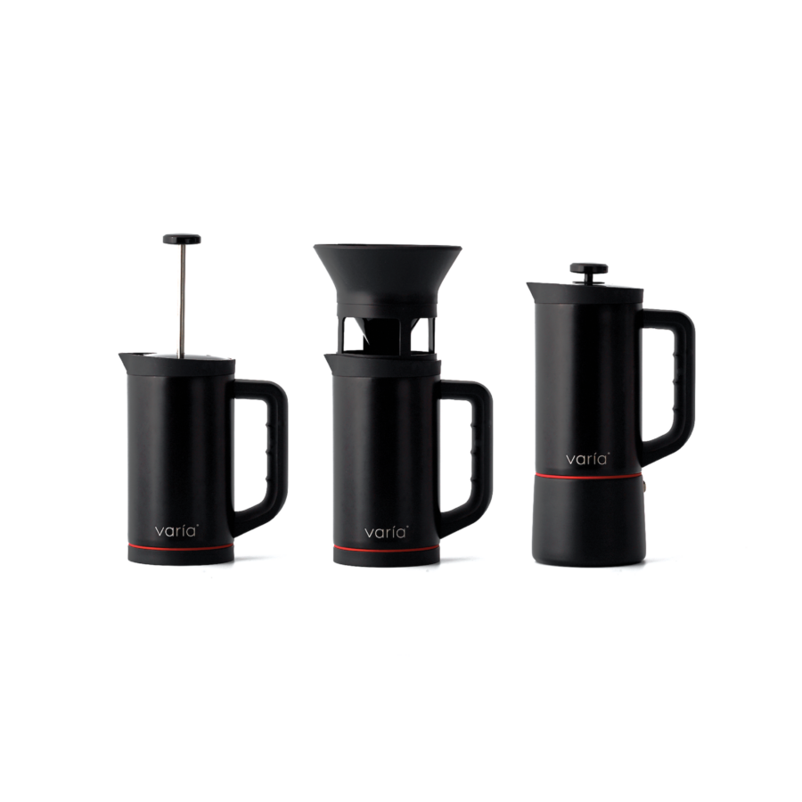 3 pieces black brewer set.
